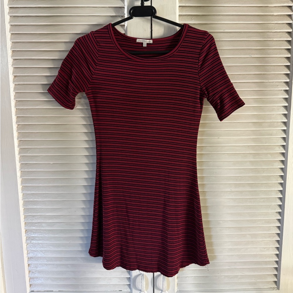 Charlotte Russe Burgundy Striped Mini Dress